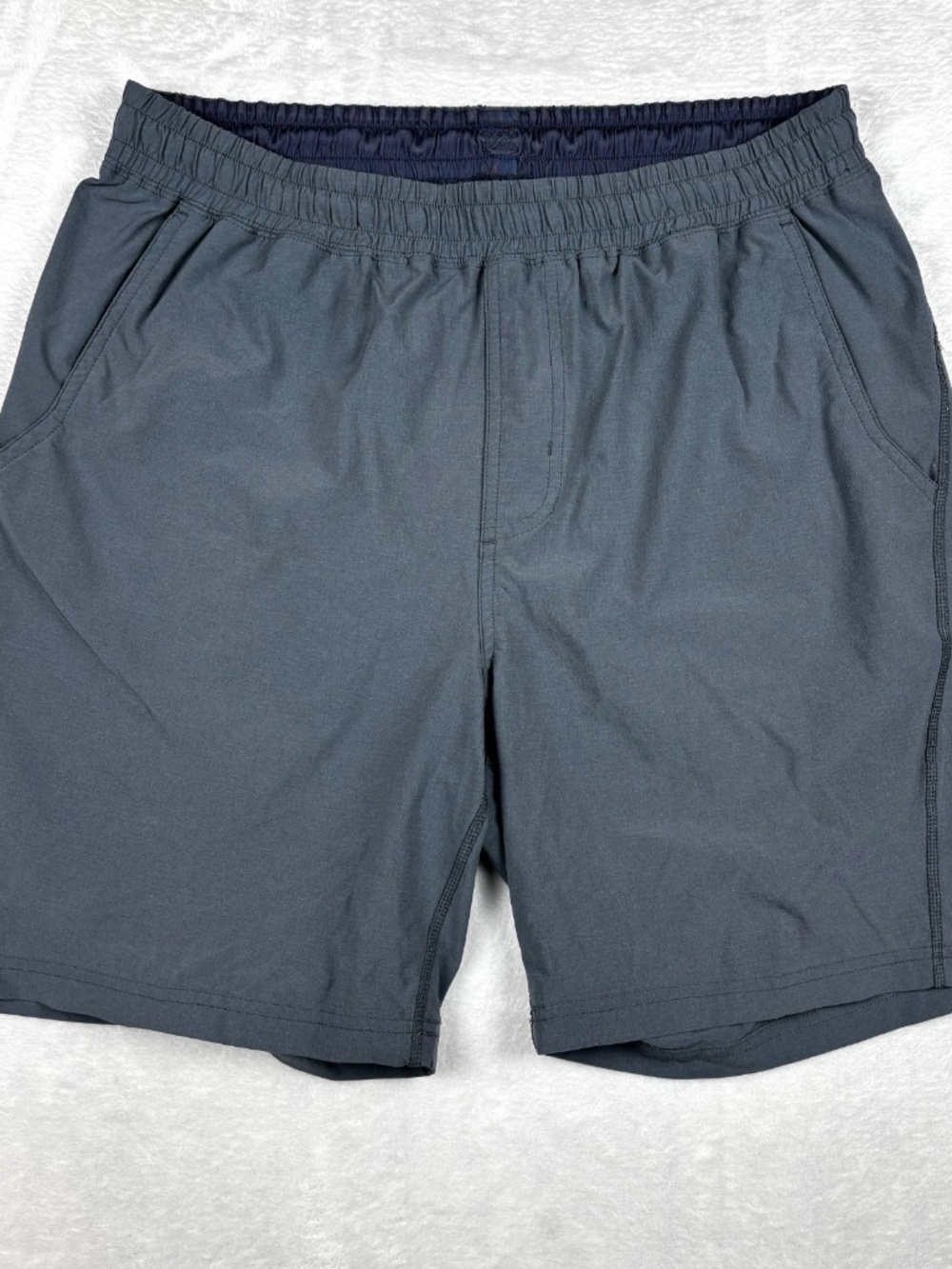 Rhone Pursuit Trail Shorts Mens L Gray Ripstop Drawstring Training Running